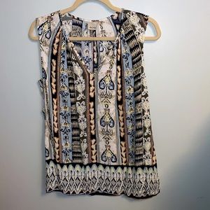 Ecru printed tank